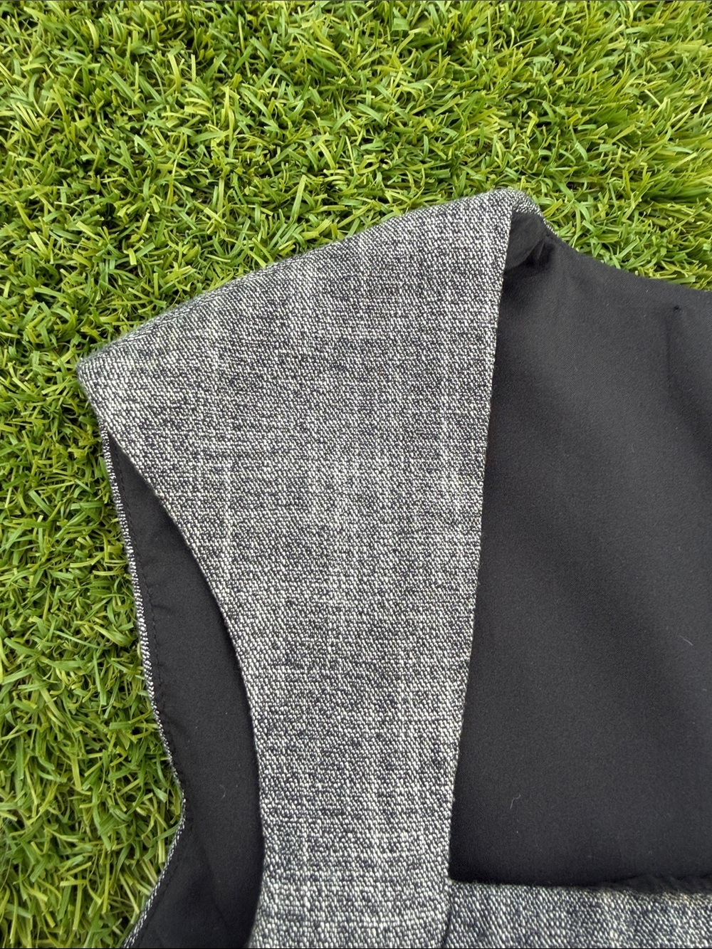 Nicole Miller Grey Tweed Midi Dress with Black Bodice - Picture 3 of 8
